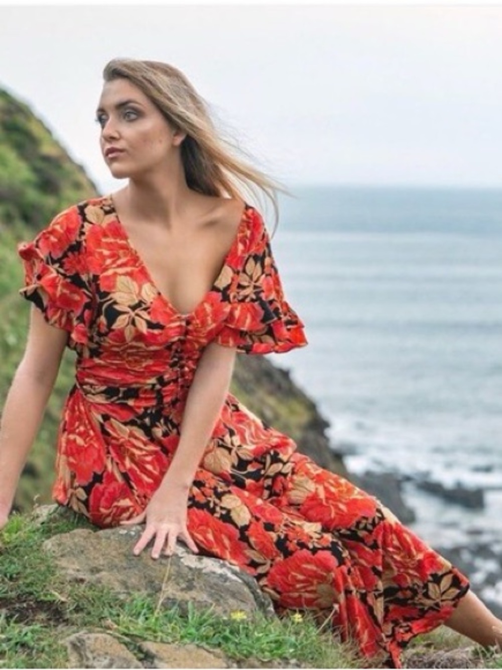 Abel The Label Floral Maxi Dress Anthropologie Vivid Dream
